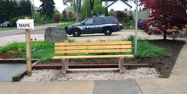 Concrete park bench