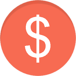 Orange circle with dollar sign
